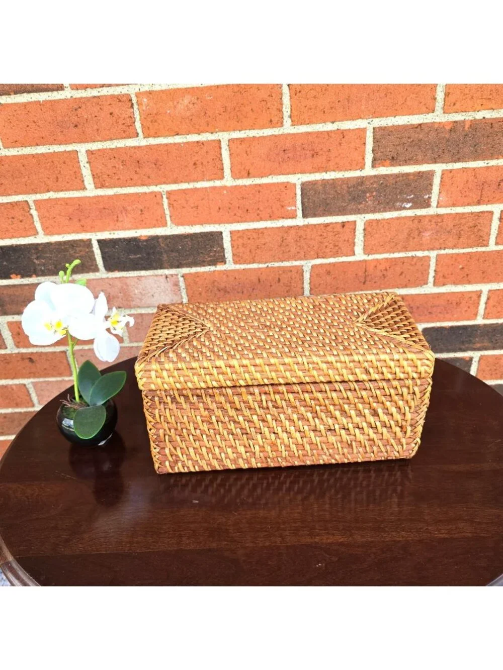 Wicker Trinket Box Storage Jewelry Removable Lid